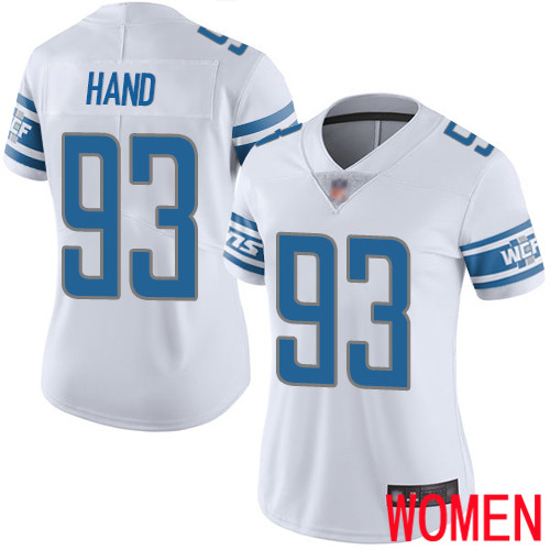 Detroit Lions Limited White Women Dahawn Hand Road Jersey NFL Football #93 Vapor Untouchable->women nfl jersey->Women Jersey